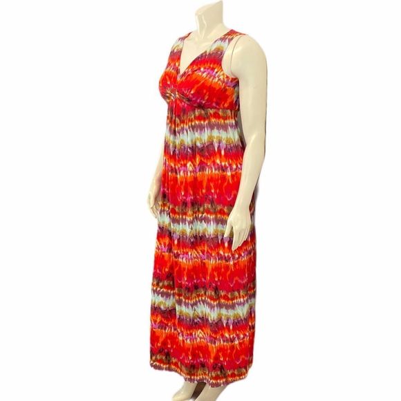 Chico Tie Dye Sleeveless Maxi Dress 0 Multicolor Summer Boho Bohemian Casual - Picture 3 of 6